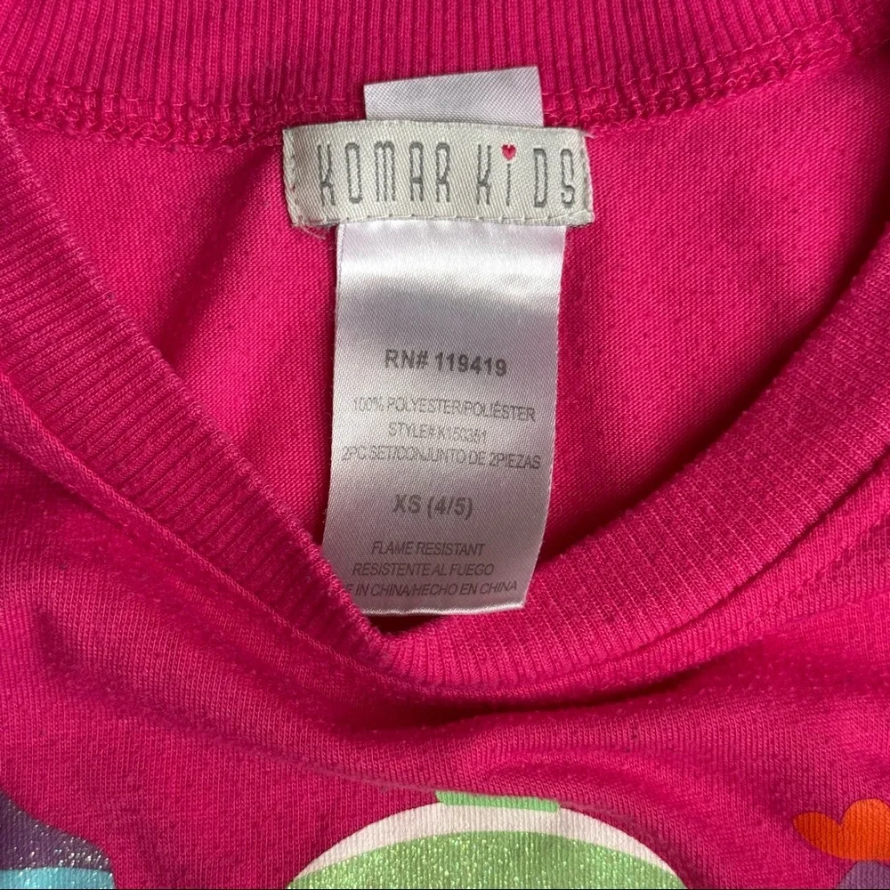 🍭 Komar Kids Girls Winter Owls Magenta Pajama Shirt - Size XS (4/5) (Used)
